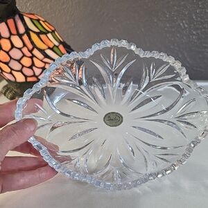 Vintage Studio Silversmiths Cear Glass Candy Dish